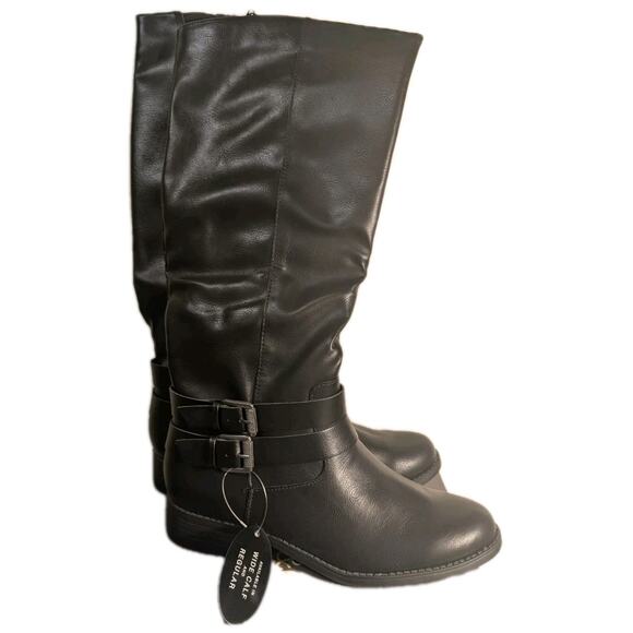 Style & Co Women's Black Maliaa Size 7.5M Buckled Round Toe Riding Boots NIB - Picture 2 of 7